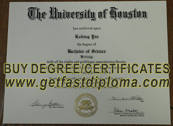 buy  The University of Houston fake diploma and transcript.