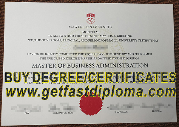  fake McGill University Diploma sample