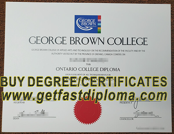 Fake George Brown College diploma sample
