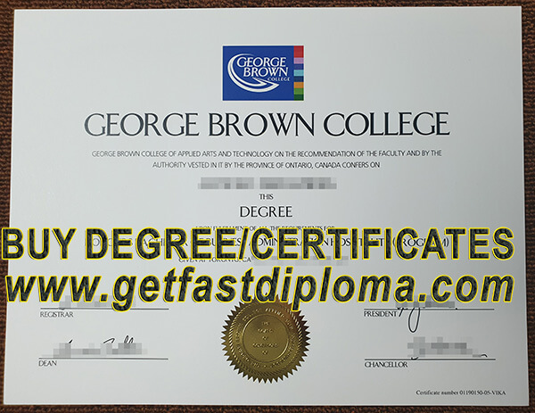 George Brown College degree sample