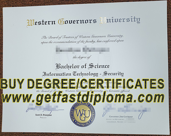 FAKE Western Government University degree sample