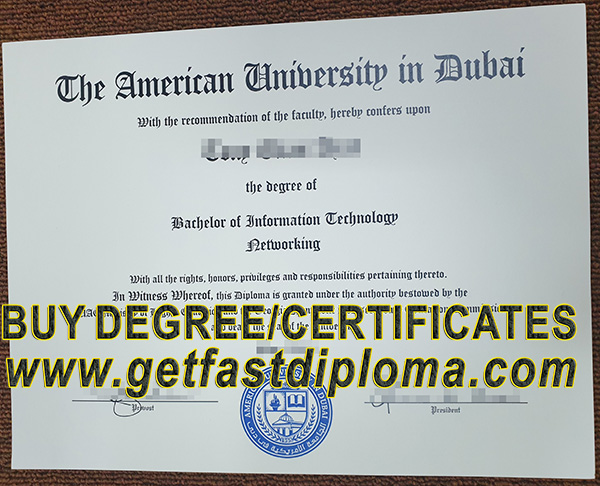  American University in Dubai diploma sample