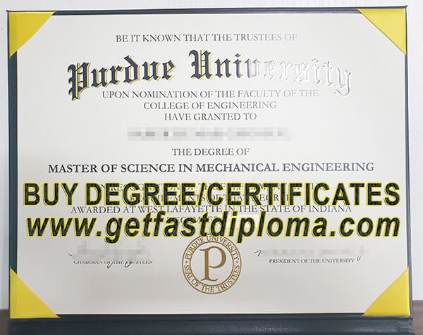 Purdue University degree sample