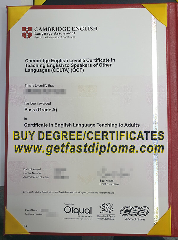 CELTA certificate sample