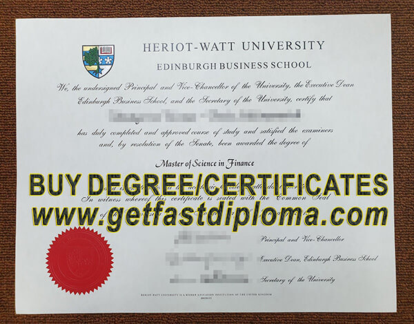 HERIOT-WATT UNIVERSITY diploma sample