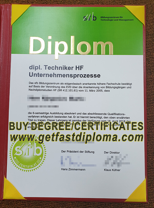 SFB Bildungszentrum Höhere Fachschule diploma sample