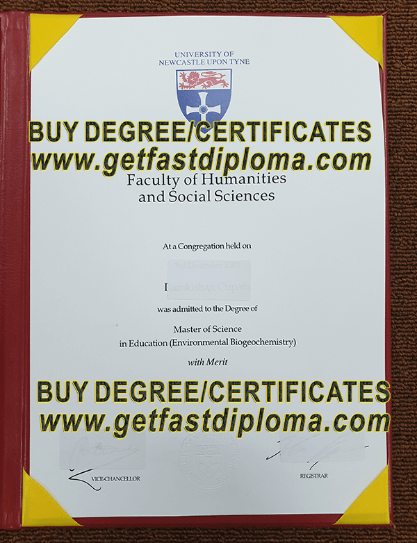 Newcastle University diploma sample