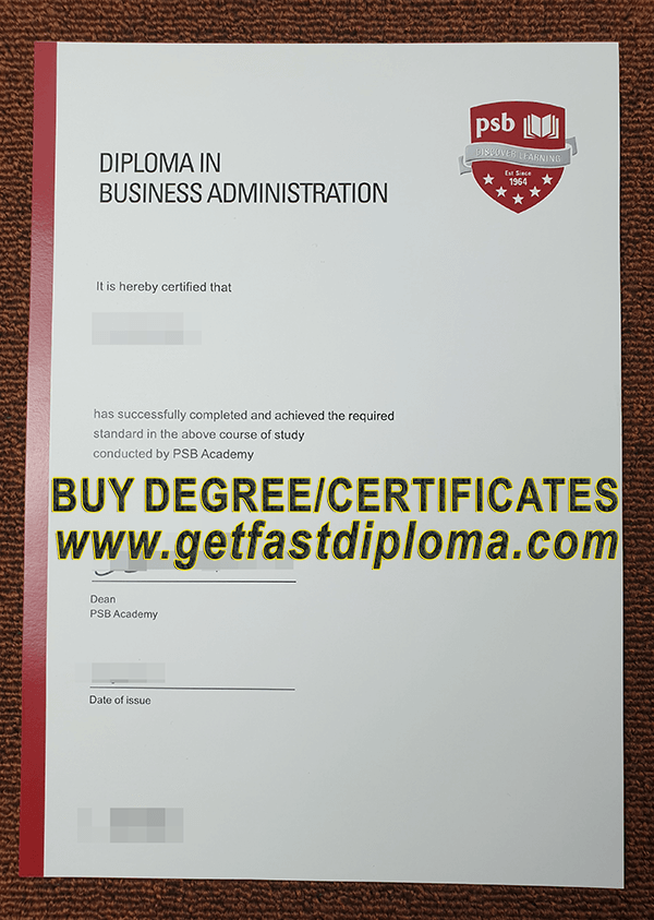 PSB Academy certificate sample