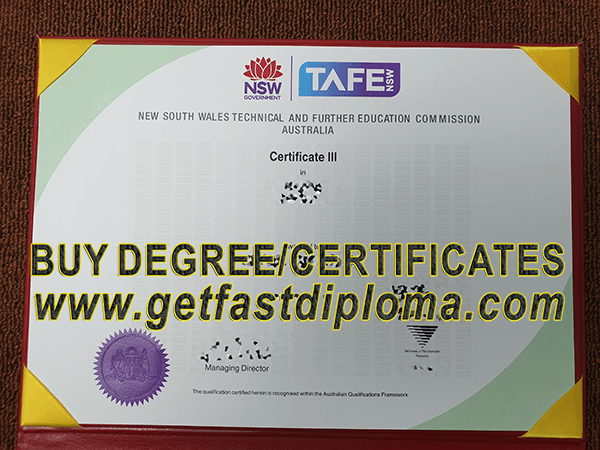  TAFE NSW Certificate III sample
