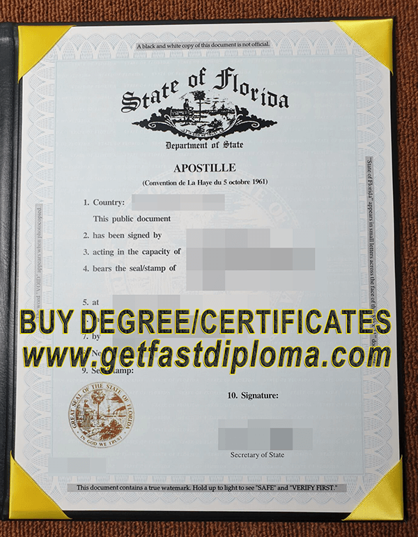 fake Florida Apostille certificate