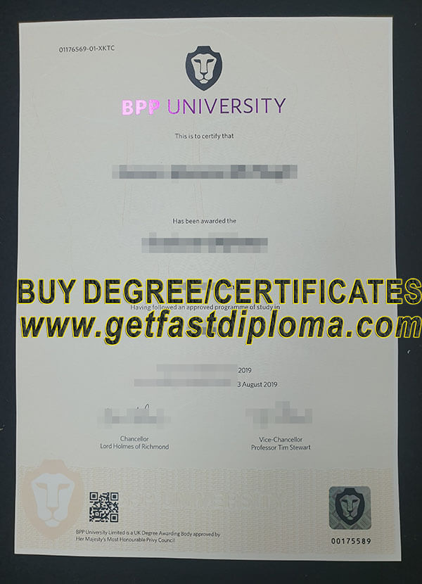  BPP university fake degree sample