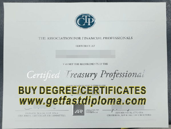  Certified Treasury Professional Certificate (CTP) certificatefree sample from getfastdiploma.com