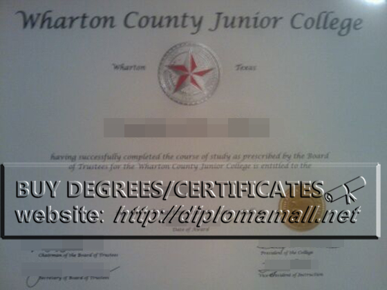 Buy Wharton County Junior College diploma certificate online