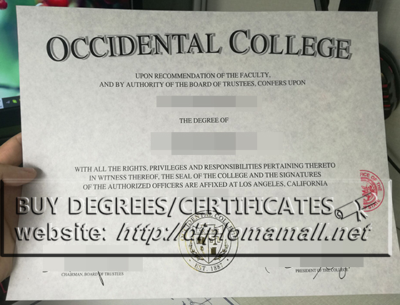 Occidental College diploma certificate, buy fake USA degree