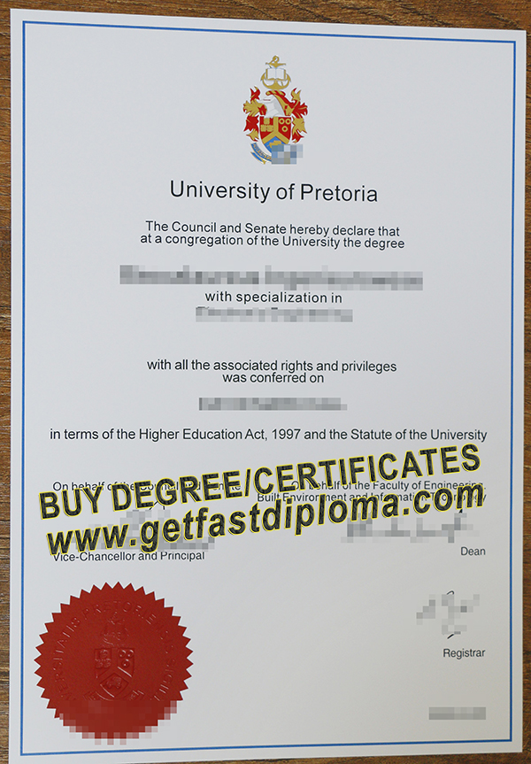 Buy University of Pretoria fake certificate