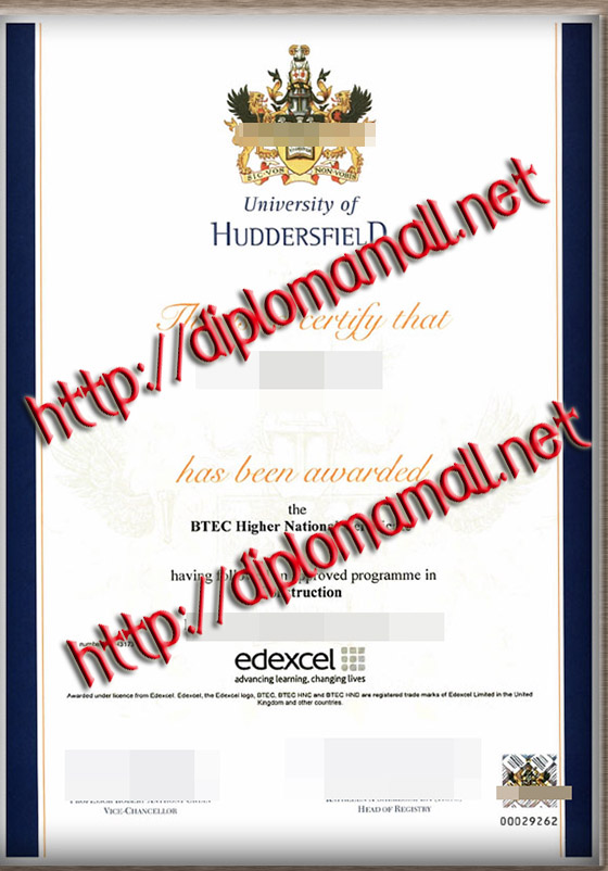 University of Huddersfield certificate
