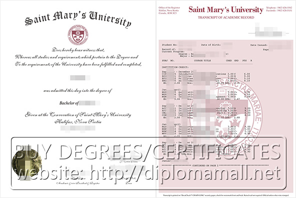 Saint Mary's University degree and transcript
