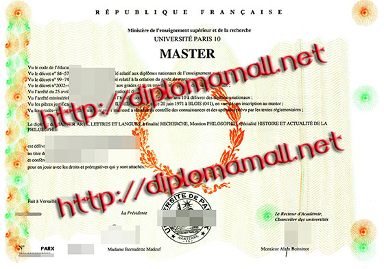 Paris X - Nanterre diploma